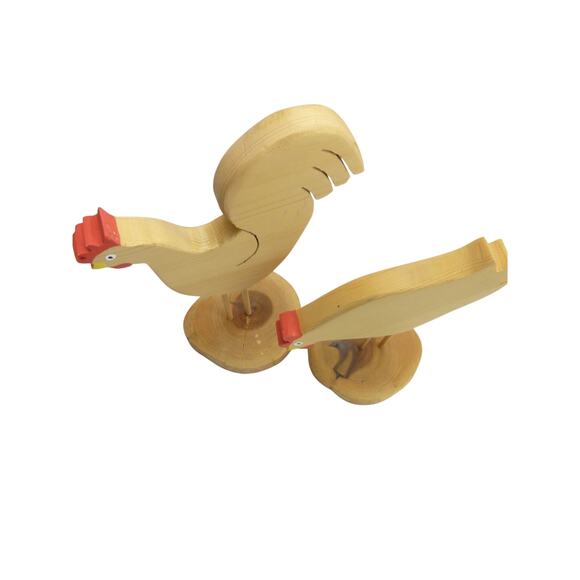 Vintage wood rooster Handmade rooster Easter decor Wooden rooster figurine - Picture 2 of 5